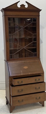 Lot 51 - An Edwardian mahogany and inlaid bureau...