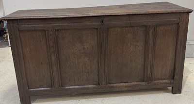 Lot 30 - A 19th century oak four panel coffer,...