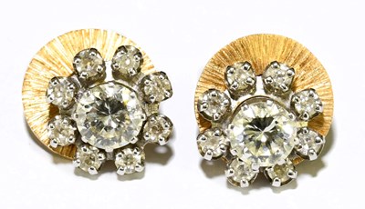 Lot 1481A - A pair of diamond ear studs with detachable...