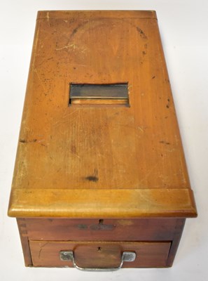 Lot 405 - A Jones & Co vintage wooden cash register with...