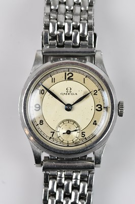 Lot 1042 - OMEGA; a gentleman's stainless steel manual...