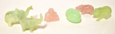 Lot 174 - Six Chinese jade and hardstone carved items,...