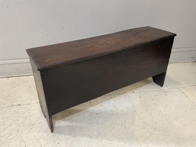 Lot 31 - An 18th century six plank coffer, height 60cm,...