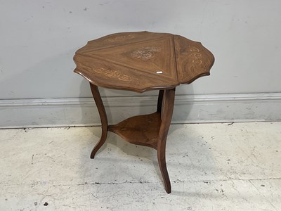 Lot 142 - An Edwardian inlaid triangular triple...