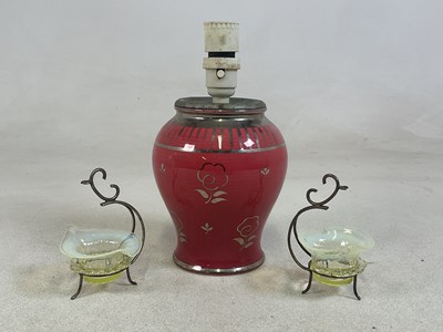 Lot 225 - WEDGWOOD; a 'Veronese' table lamp with a hand...