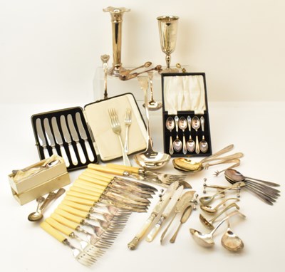 Lot 1100 - Various items of silver plated cutlery...