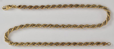 Lot 1414 - A 9ct gold twist bracelet, length 38cm, approx...