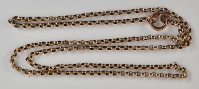 Lot 1351 - A 9ct rose gold dainty necklace, length 52cm,...
