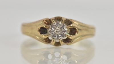 Lot 1298 - A 9ct yellow gold tiny diamond illusion set...