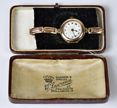 Lot 1055 - A 9ct gold ladies' cocktail wristwatch, the...