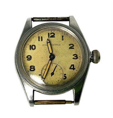 Lot 215 - ROLEX; a gentleman's 1940s stainless steel...