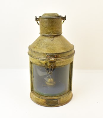 Lot 390 - A vintage ship's lantern or navigation light,...