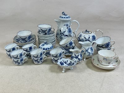 Lot 96 - MEISSEN; a quantity of blue and white...