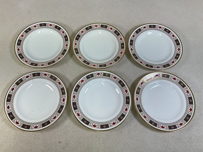 Lot 106 - ROYAL CROWN DERBY; a set of six 'Derby Border'...