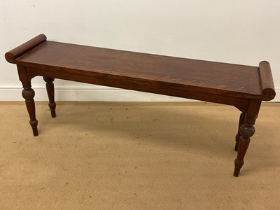 Lot 305 - A late Victorian oak window seat with scrolled...