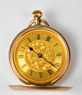 Lot 1036 - A 9ct gold full hunter crown wind fob watch,...