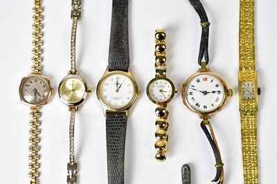 Lot 1057 - Two 9ct gold cased ladies' wristwatches, both...