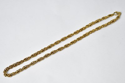 Lot 905 - A 9ct gold Byzantine link chain necklace,...