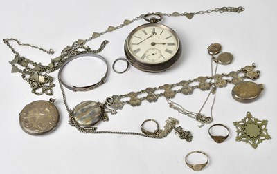 Lot 985 - A mixed lot of silver and white metal...