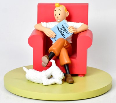 Lot 194 - MOULINSART; a hand painted resin figure of...