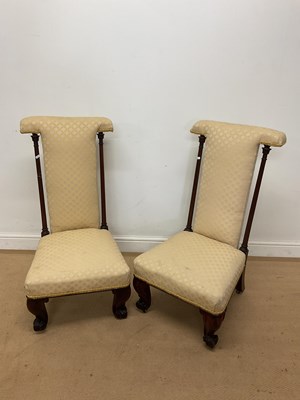 Lot 318 - A pair of mid Victorian rosewood prie-dieu...