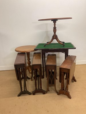 Lot 319 - Four Edwardian Sutherland tables, a mahogany...