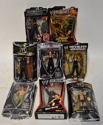 Lot 374 - WWF; various action figures including Jeff...