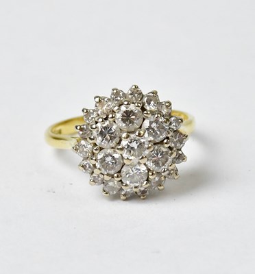 Lot 794 - An 18ct yellow gold cluster ring in the form...
