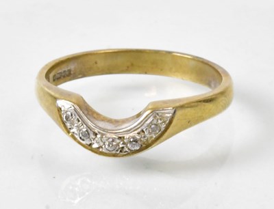 Lot 801 - An 18ct gold ring set with small white stones...