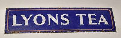 Lot 412 - A vintage 'Lyons Tea' in blue ground enamel...