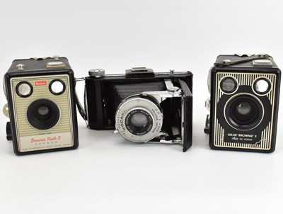 Lot 808 - KODAK; three cameras comprising a Brownie E...
