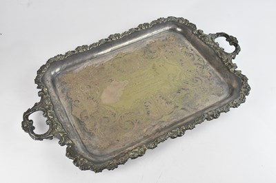 Lot 514 - A large silver plated tray, presented to Mayor...