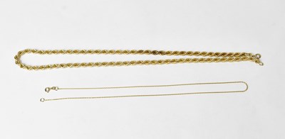 Lot 907 - A 9ct gold double rope twist chain necklace,...