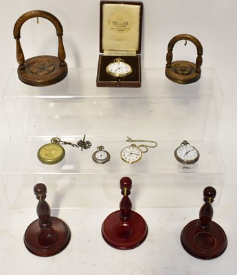 Lot 1044 - Four pocket watches, to include a gold-plated...