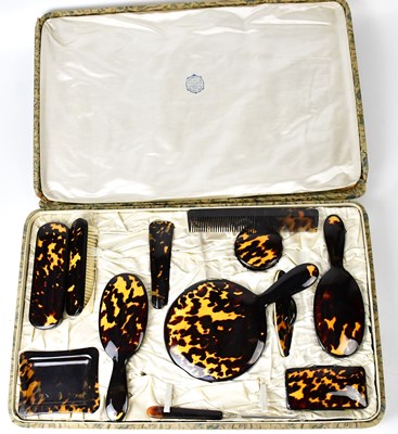 Lot 174 - A Japanese cased set of tortoiseshell...