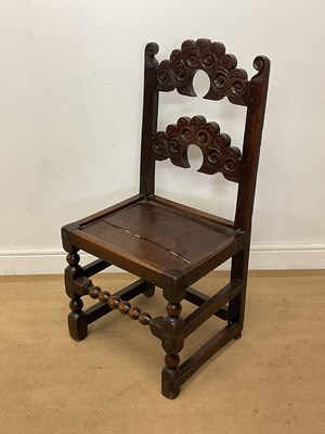 Lot 282 - A late 17th century oak Yorkshire side chair,...