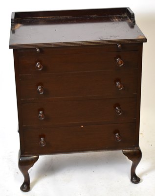 Lot 1637 - A small mahogany four drawer chest