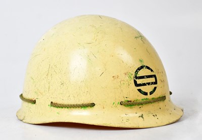 Lot 178 - A Japanese hard hat or helmet, with stencilled...