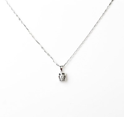Lot 891 - An 18ct white gold heart shaped pendant with...