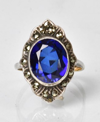 Lot 829 - A 9ct gold ring set with an oval facet cut...