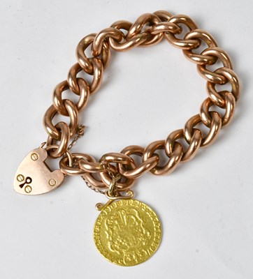Lot 861 - A 9ct gold curb link chain bracelet stamped 9c,...