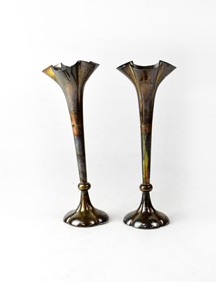 Lot 839 - A pair of Edward VII hallmarked silver loaded...