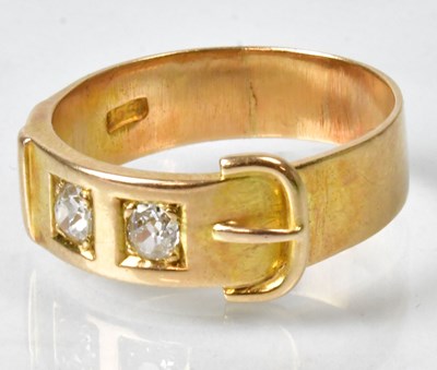 Lot 815 - A 15ct gold ring in the form of a belt buckle...