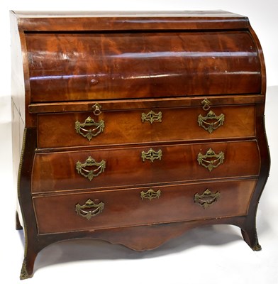 Lot 43 - A Dutch 18th century bombé shaped mahogany...