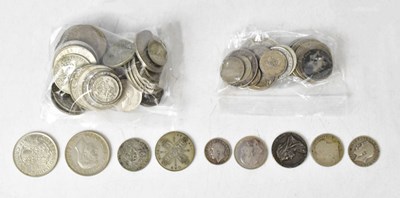Lot 771 - A quantity of pre-decimal silver coinage...