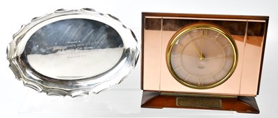 Lot 397 - A Smiths Sectric Art Deco clock with amber...