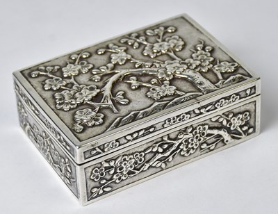Lot 726 - WANG HING; a Chinese silver box, repoussé...
