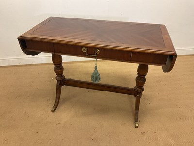 Lot 328 - A reproduction walnut and crossbanded single...