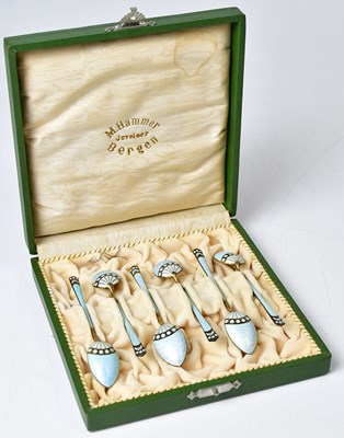 Lot 748 - M HAMMER OF BERGEN; a cased set of six gilt...