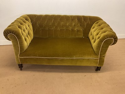 Lot 256 - A Victorian drop-end Chesterfield style sofa,...